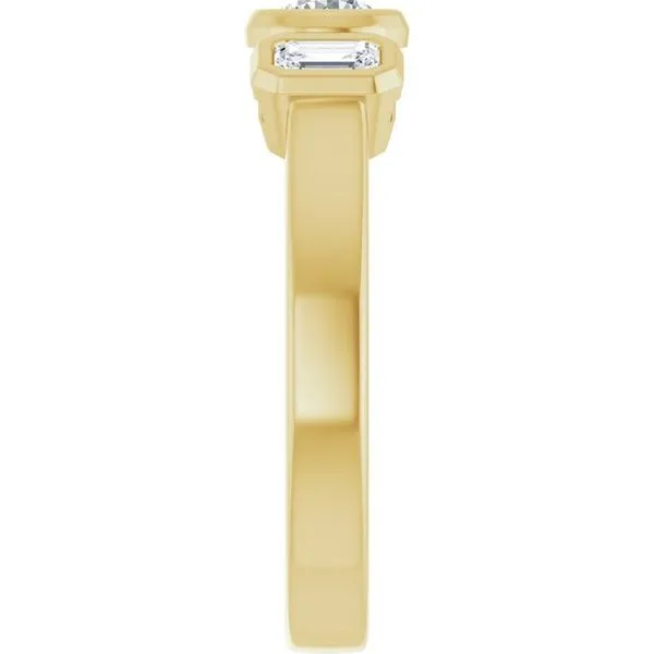 Bezel-Set Three-Stone Engagement Ring Image 4 Futer Bros Jewelers York, PA