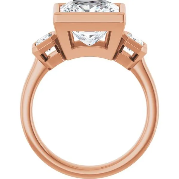 Bezel-Set Three-Stone Engagement Ring Image 2 Don's Jewelry & Design Washington, IA