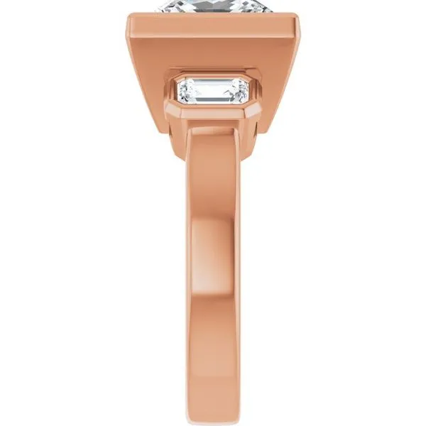 Bezel-Set Three-Stone Engagement Ring Image 4 Paul James Jewelers Angels Camp, CA