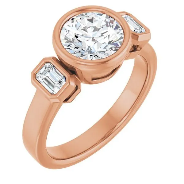 Bezel-Set Three-Stone Engagement Ring