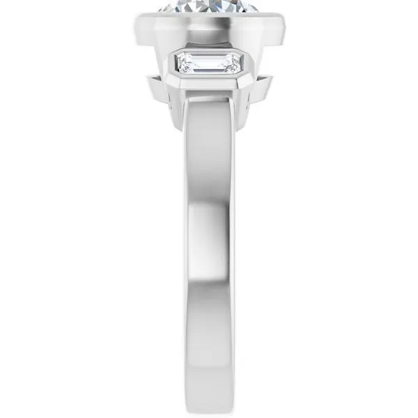 Bezel-Set Three-Stone Engagement Ring Image 4 House of Silva Wooster, OH