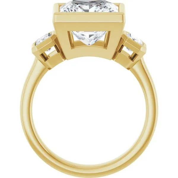 Bezel-Set Three-Stone Engagement Ring Image 2 Futer Bros Jewelers York, PA