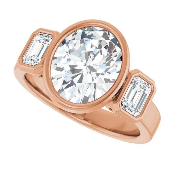 Bezel-Set Three-Stone Engagement Ring Image 5 Jimmy Smith Jewelers Decatur, AL