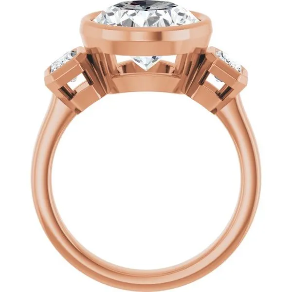 Bezel-Set Three-Stone Engagement Ring Image 2 Futer Bros Jewelers York, PA