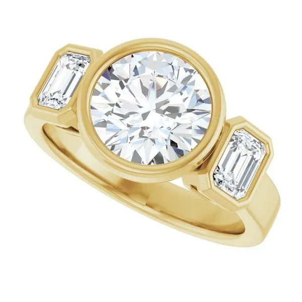 Bezel-Set Three-Stone Engagement Ring Image 5 Mark Jewellers La Crosse, WI