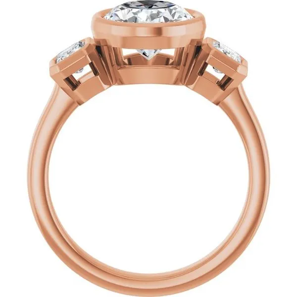 Bezel-Set Three-Stone Engagement Ring Image 2 Don's Jewelry & Design Washington, IA