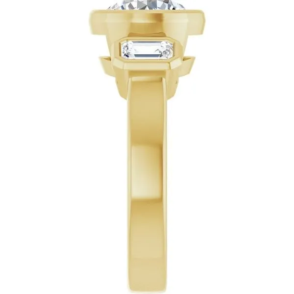 Bezel-Set Three-Stone Engagement Ring Image 4 Mark Jewellers La Crosse, WI
