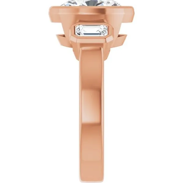 Bezel-Set Three-Stone Engagement Ring Image 4 Paul James Jewelers Angels Camp, CA