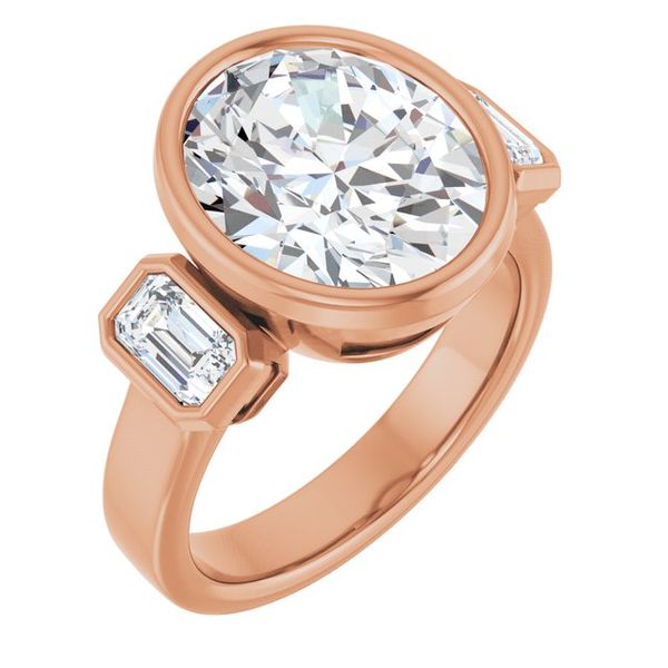Bezel-Set Three-Stone Engagement Ring