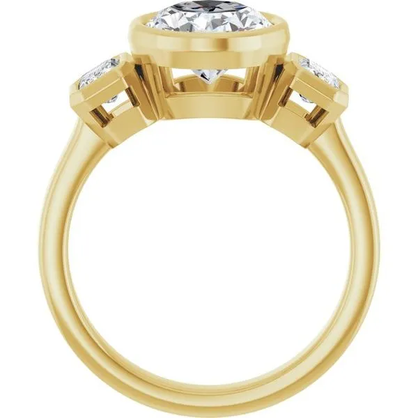 Bezel-Set Three-Stone Engagement Ring Image 2 Clater Jewelers Louisville, KY
