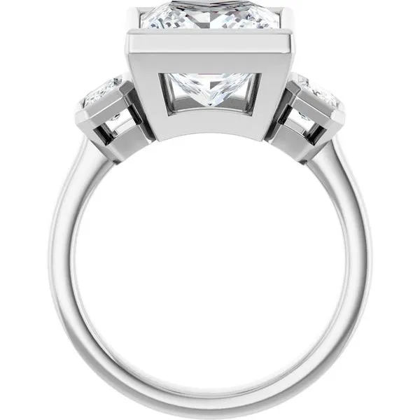 Bezel-Set Three-Stone Engagement Ring Image 2 Clater Jewelers Louisville, KY