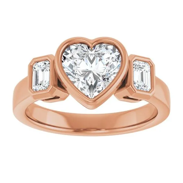 Bezel-Set Three-Stone Engagement Ring Image 3 Clater Jewelers Louisville, KY