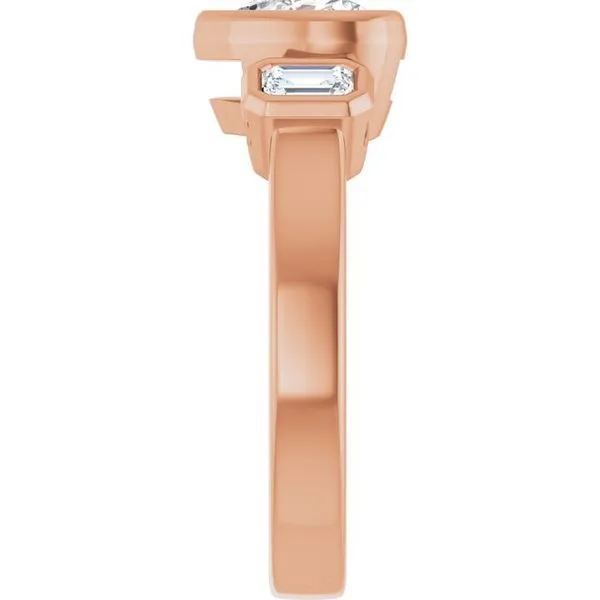 Bezel-Set Three-Stone Engagement Ring Image 4 Ocean View Jewelers Millville, DE