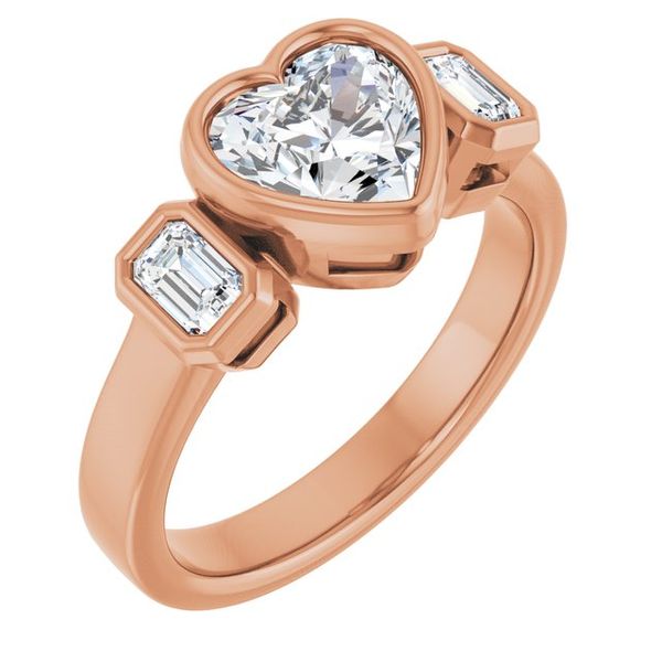Bezel-Set Three-Stone Engagement Ring