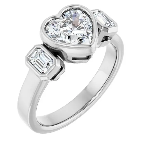 Bezel-Set Three-Stone Engagement Ring Don's Jewelry & Design Washington, IA
