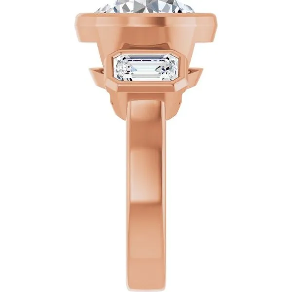 Bezel-Set Three-Stone Engagement Ring Image 4 Paul James Jewelers Angels Camp, CA