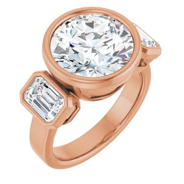 Bezel-Set Three-Stone Engagement Ring Mark Jewellers La Crosse, WI