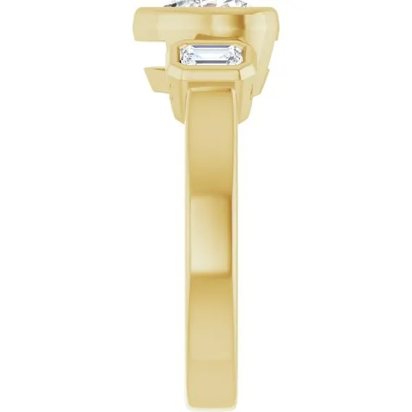 Bezel-Set Three-Stone Engagement Ring Image 4 Futer Bros Jewelers York, PA