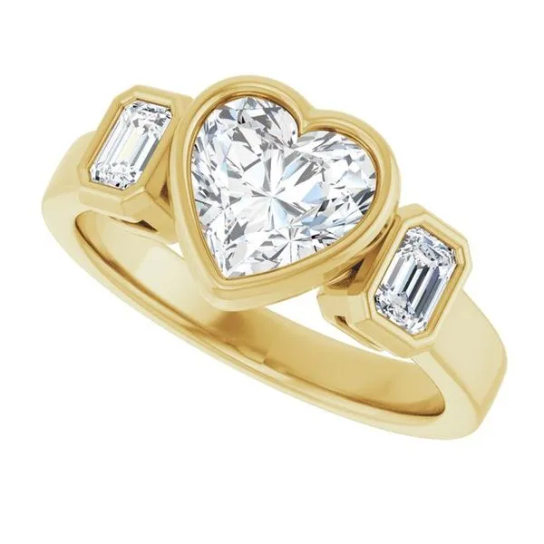 Bezel-Set Three-Stone Engagement Ring Image 5 Futer Bros Jewelers York, PA