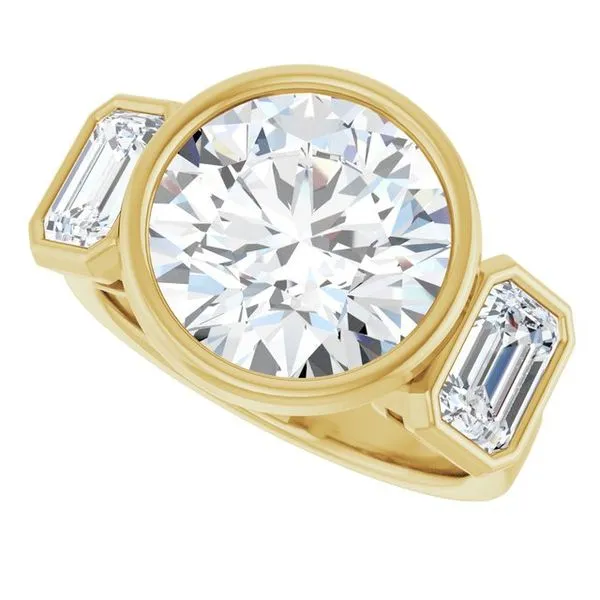 Bezel-Set Three-Stone Engagement Ring Image 5 Jimmy Smith Jewelers Decatur, AL