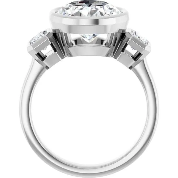 Bezel-Set Three-Stone Engagement Ring Image 2 Clater Jewelers Louisville, KY