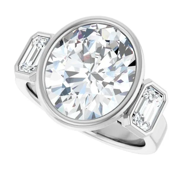 Bezel-Set Three-Stone Engagement Ring Image 5 Mark Jewellers La Crosse, WI