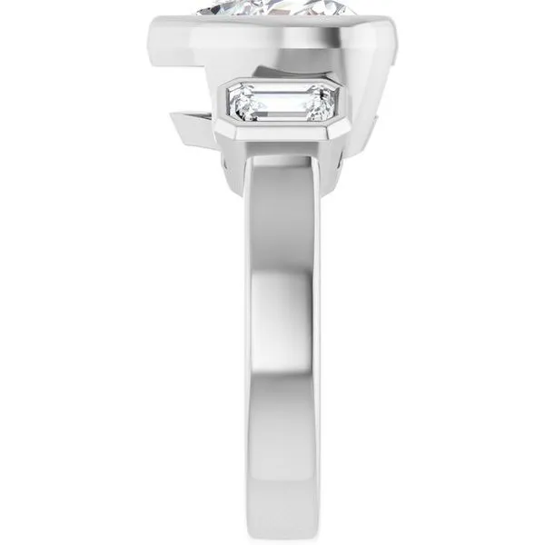 Bezel-Set Three-Stone Engagement Ring Image 4 Austin's Fine Diamonds & Jewelry Lyndhurst, NJ