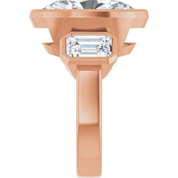 Bezel-Set Three-Stone Engagement Ring Image 4 Don's Jewelry & Design Washington, IA