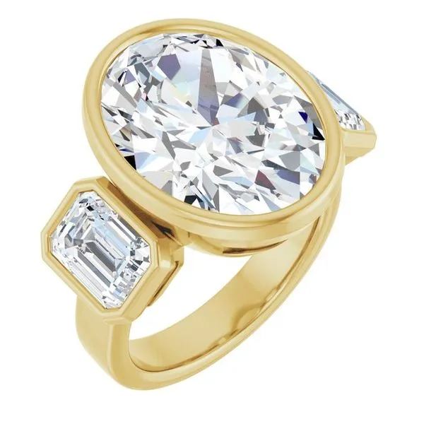 Bezel-Set Three-Stone Engagement Ring Futer Bros Jewelers York, PA