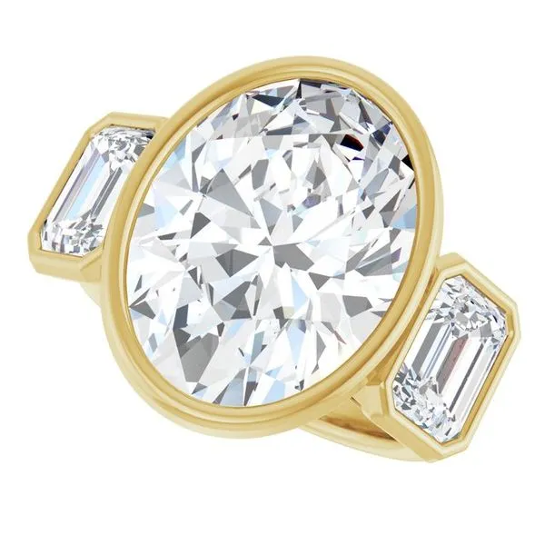 Bezel-Set Three-Stone Engagement Ring Image 5 Futer Bros Jewelers York, PA