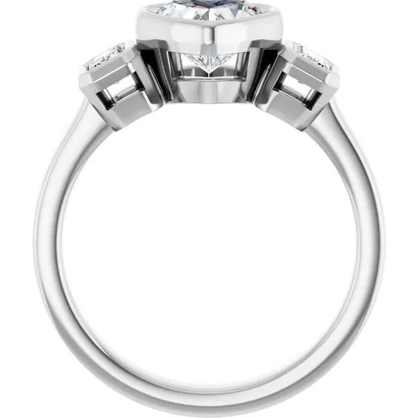 Bezel-Set Three-Stone Engagement Ring Image 2 Redlands Jewelers Redlands, CA