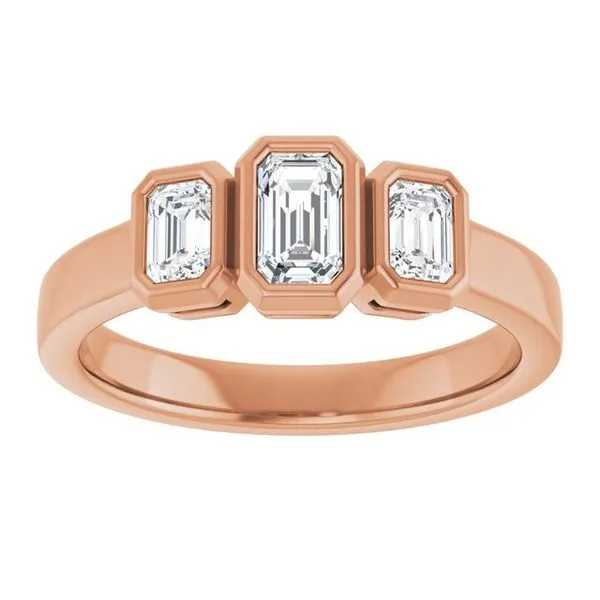 Bezel-Set Three-Stone Engagement Ring Image 3 J. Thomas Jewelers Rochester Hills, MI