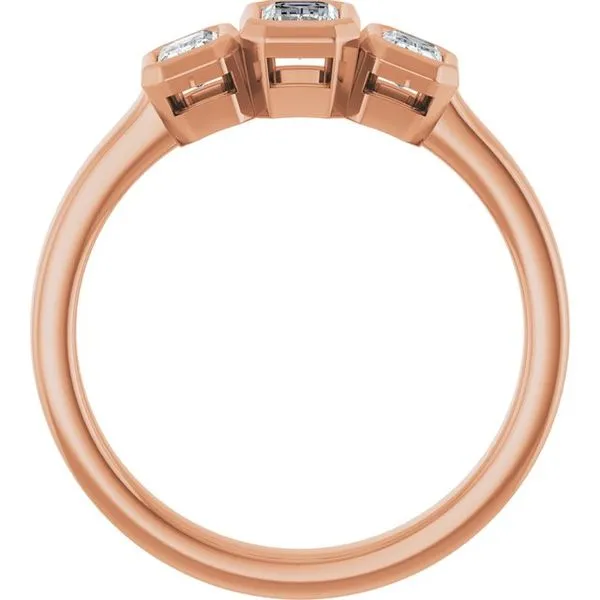 Bezel-Set Three-Stone Engagement Ring Image 2 Paul James Jewelers Angels Camp, CA