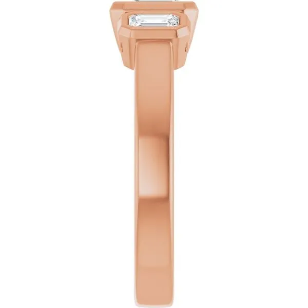 Bezel-Set Three-Stone Engagement Ring Image 4 Paul James Jewelers Angels Camp, CA