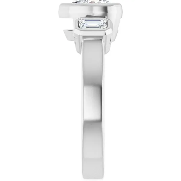 Bezel-Set Three-Stone Engagement Ring Image 4 Mark Jewellers La Crosse, WI