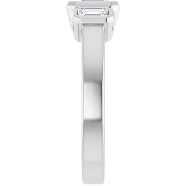 Bezel-Set Three-Stone Engagement Ring Image 4 Don's Jewelry & Design Washington, IA