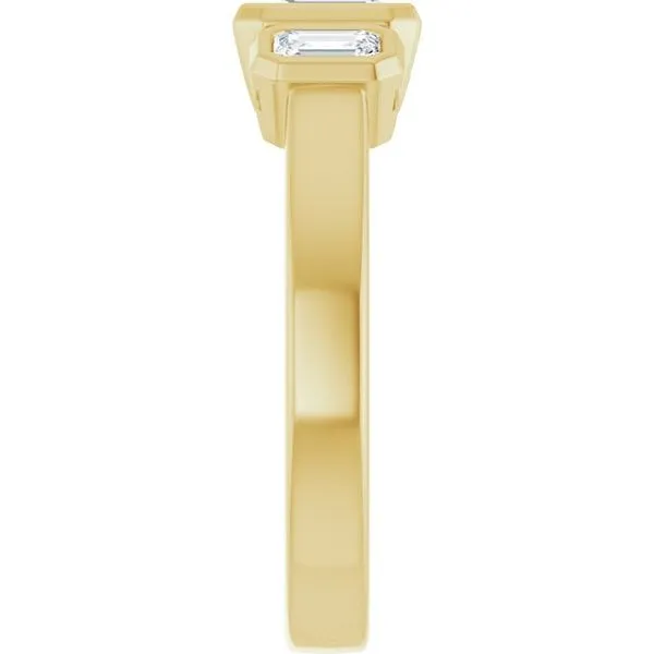 Bezel-Set Three-Stone Engagement Ring Image 4 Futer Bros Jewelers York, PA