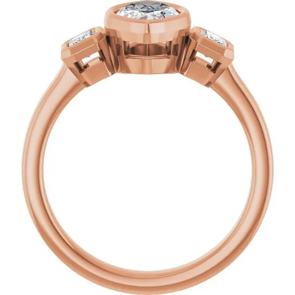 Bezel-Set Three-Stone Engagement Ring Image 2 Northwood Jewelers Northwood, OH