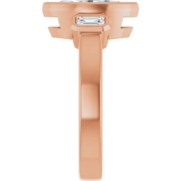 Bezel-Set Three-Stone Engagement Ring Image 4 Shipley's Fine Jewelry Hampstead, MD