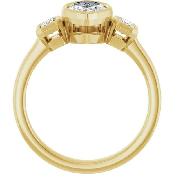 Bezel-Set Three-Stone Engagement Ring Image 2 J. Thomas Jewelers Rochester Hills, MI