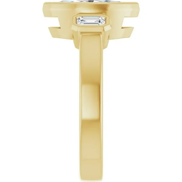 Bezel-Set Three-Stone Engagement Ring Image 4 J. Thomas Jewelers Rochester Hills, MI