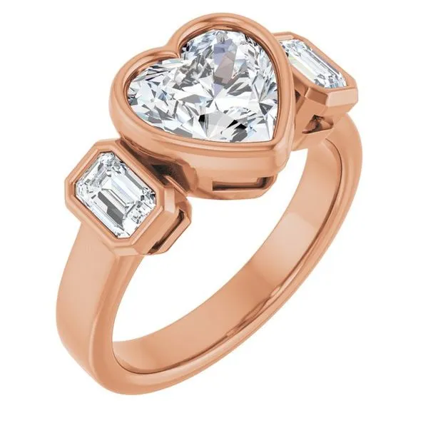 Bezel-Set Three-Stone Engagement Ring