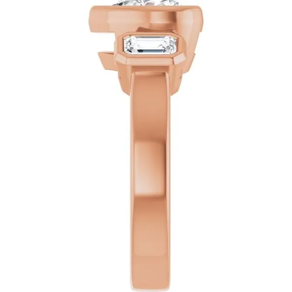 Bezel-Set Three-Stone Engagement Ring Image 4 Don's Jewelry & Design Washington, IA