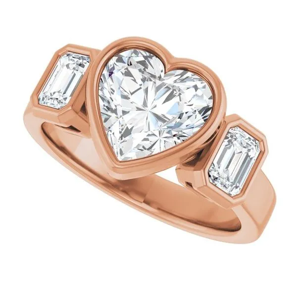 Bezel-Set Three-Stone Engagement Ring Image 5 Don's Jewelry & Design Washington, IA