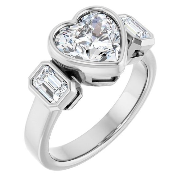 Bezel-Set Three-Stone Engagement Ring