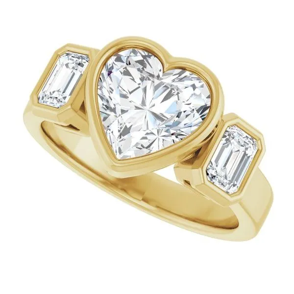 Bezel-Set Three-Stone Engagement Ring Image 5 Don's Jewelry & Design Washington, IA