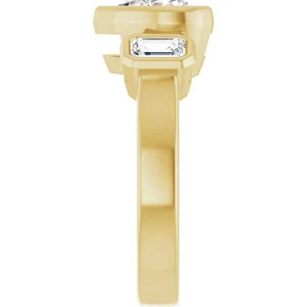 Bezel-Set Three-Stone Engagement Ring Image 4 Mark Jewellers La Crosse, WI