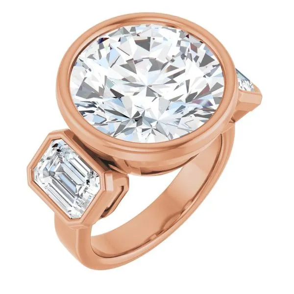 Bezel-Set Three-Stone Engagement Ring Don's Jewelry & Design Washington, IA