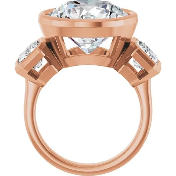 Bezel-Set Three-Stone Engagement Ring Image 2 Jimmy Smith Jewelers Decatur, AL