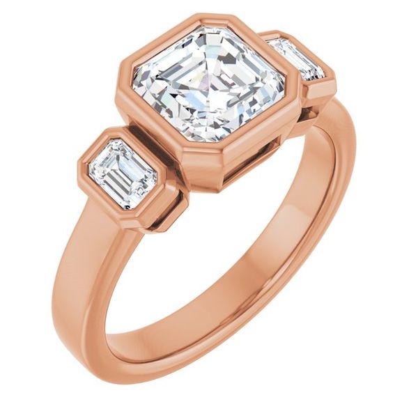 Bezel-Set Three-Stone Engagement Ring